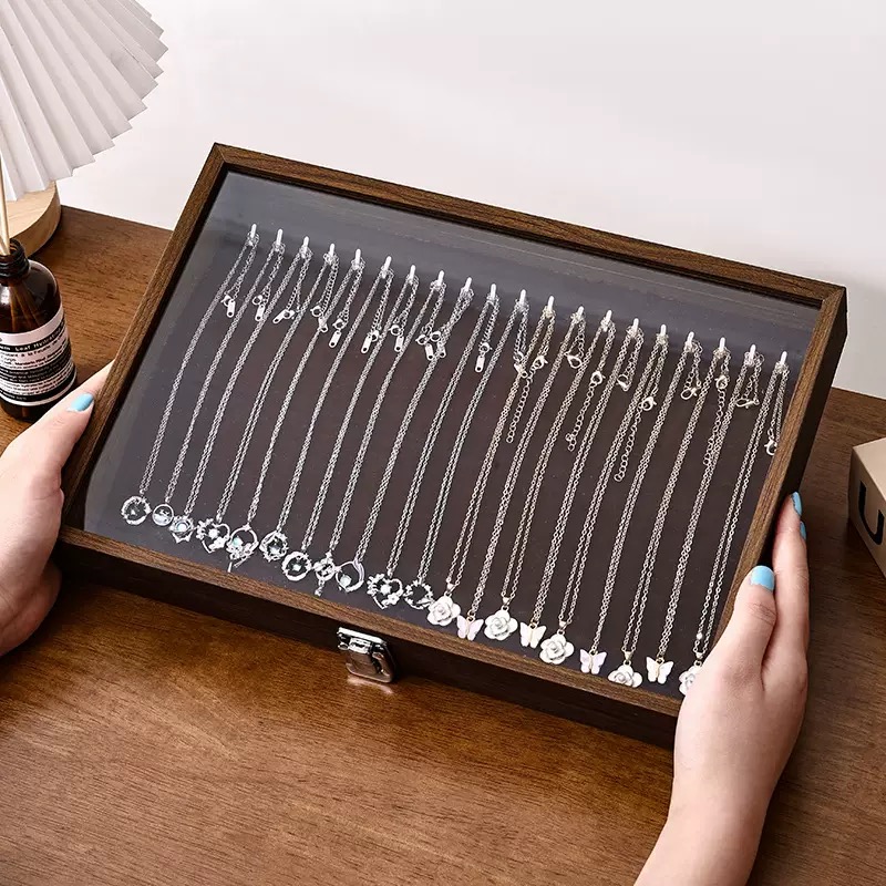 Walnut Jewelry Storage & Display Chest
