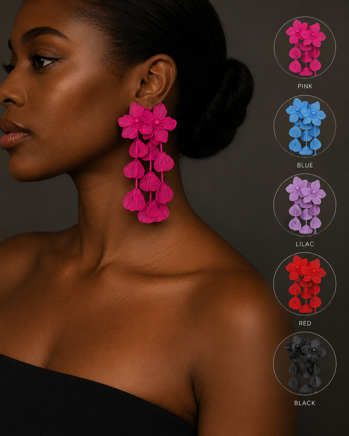 Floral Statement Earrings|Royal Orchid